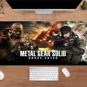 Metal Gear Solid Desk Mat | Big Boss Mouse Pad | Large Desk Pad | Gaming Desk Decor