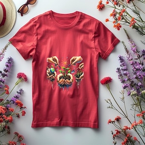 Camiseta SeedGeeks "Plantando Árboles" - Camiseta ecológica botánica - Camiseta de algodón orgánico para amantes de las plantas - Diseño SeedGeeks "Plantando Árboles"