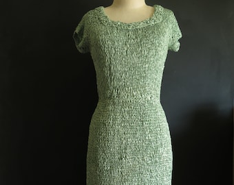 1920s Silk Ribbon Dress Crocheted Ribbon Sexy Silhouette Figure-Hugging Alternative Wedding Dress Antique Silk Dress 30s Designer Original