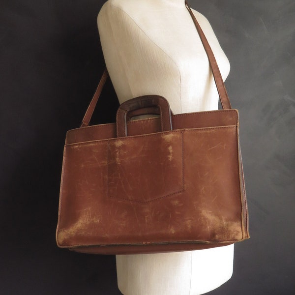 Vintage Leather Messenger Bag Courier Bag Laptop Bag Brown Leather Shoulder Bag Document Valice Pegasus Bag