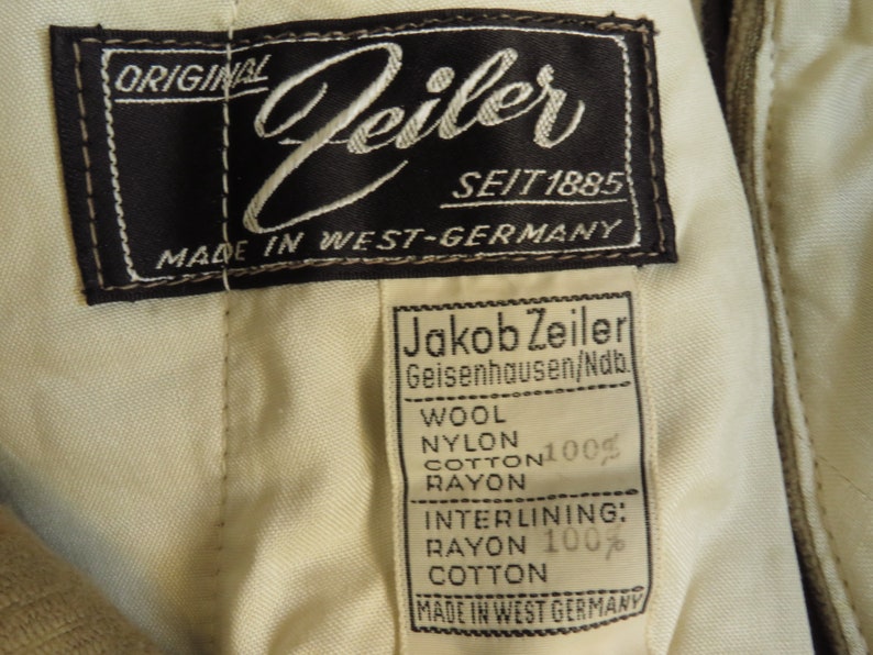 West German Corduroy Jodhpurs Vintage Riding Breeches Hunting Land Army 1940s Land Girls Khaki Tan Cotton Cords Jakob Zeiler Size 32 Waist