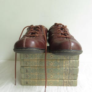 8.5 Brown Leather Clarks Bendables Loafers Lace-Up Shoes Size 8.5M bild 4