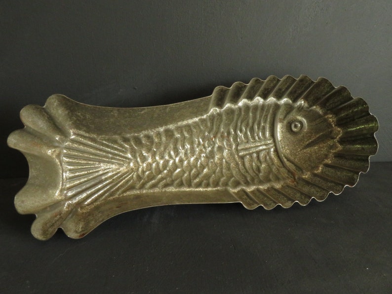 Antique West German Fish Mold Tin Metal Terrine Salmon Mousse Etsy