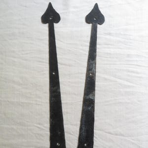 Hand Forged Wrought Iron Spade Strap Door/Gate Parts Architectural Salvage Antique Building or Art Supply
