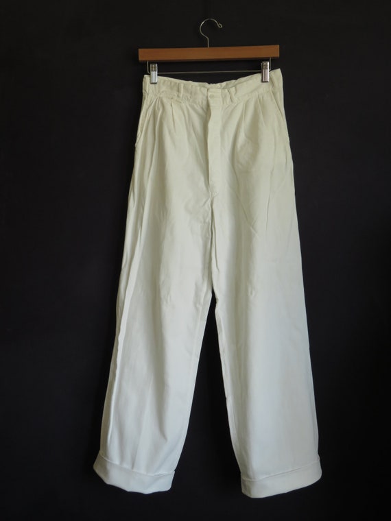 WW2 US Navy Pants 1940s White Work Pants Milkman P