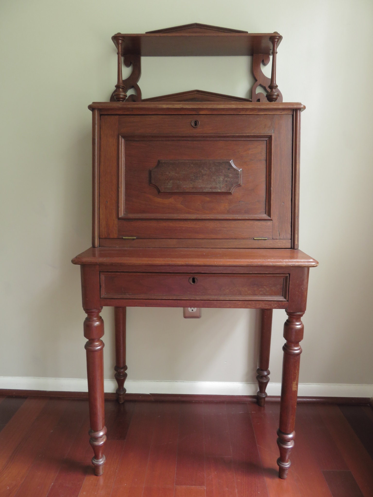 1800s Child's Desk/secretary Tall Antique Folding Desk Handmade