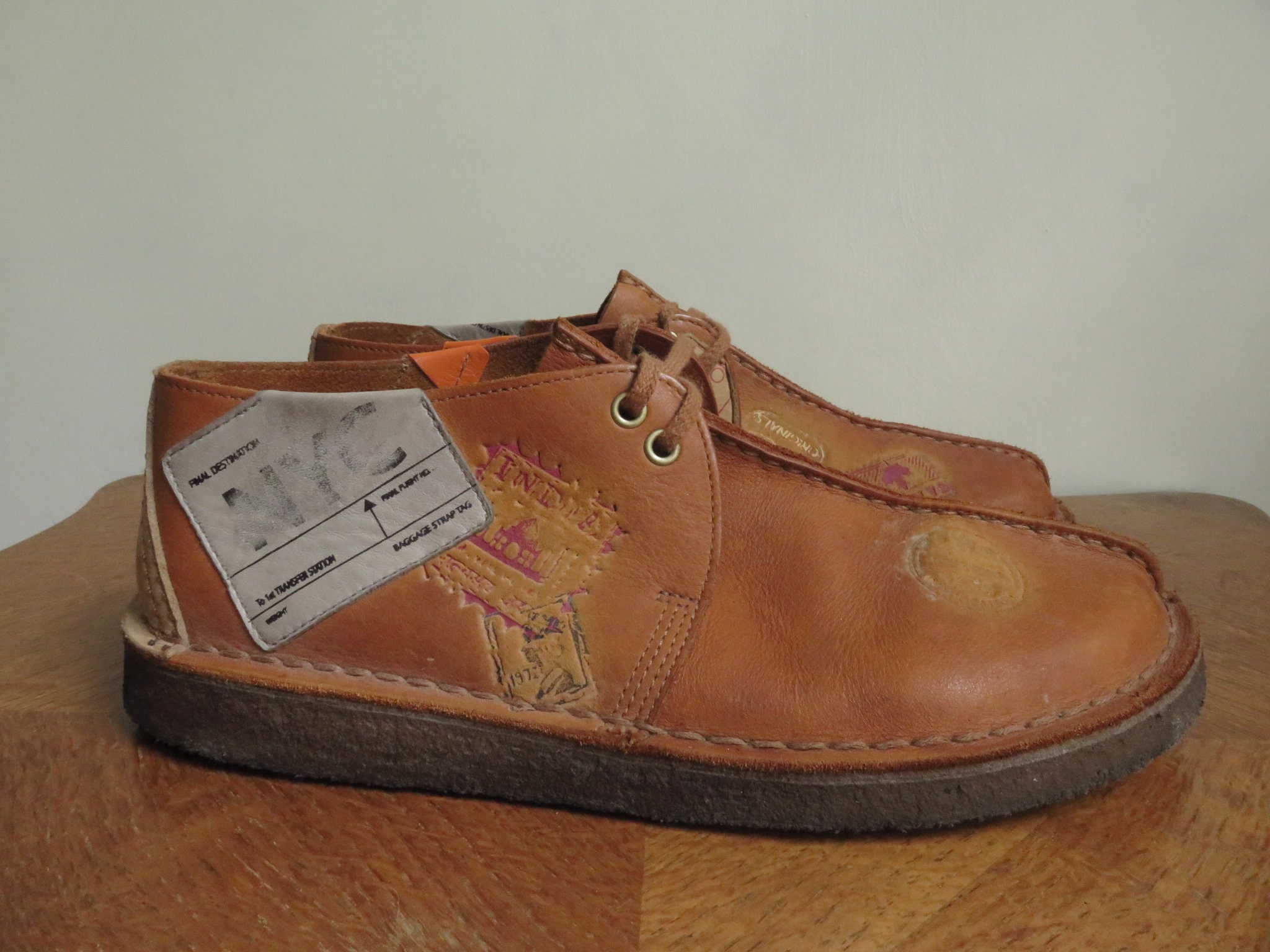 10.5 Men's Clarks Desert Trek Leather Shoes 90s Vintage - Denmark
