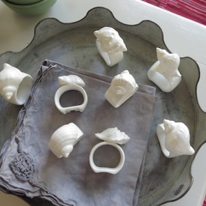 8 Vintage Seashell Napkin Rings, 1970s Bone China, Set of 8 - Etsy