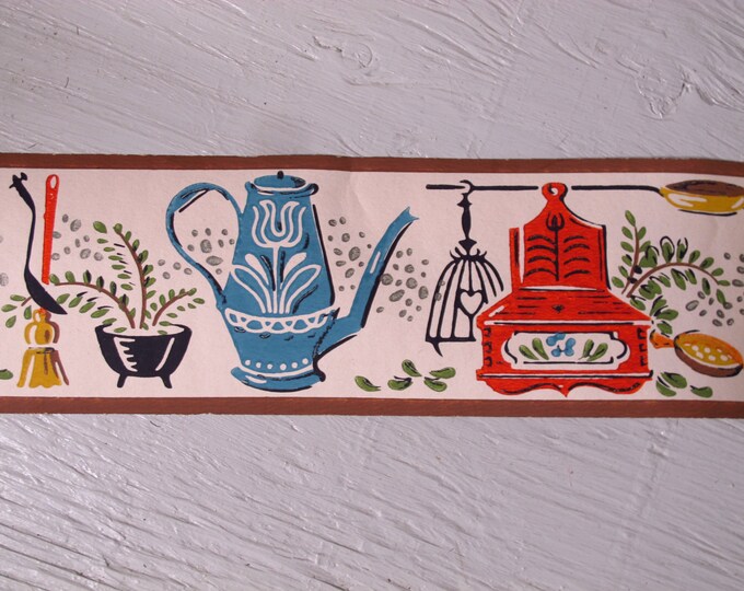 Vintage Kitchen Shelf Trim Wallpaper Border 1940s Trimz Etsy