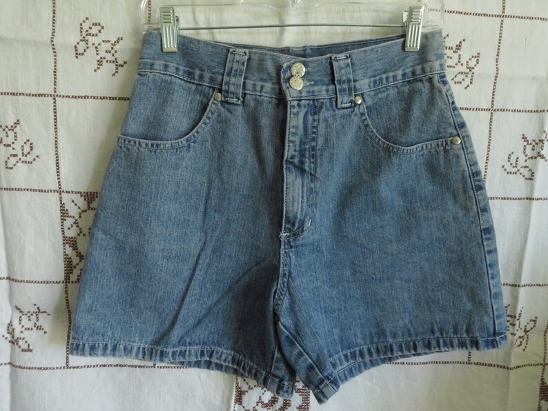 90s High Rise Shorts Faded Denim Vintage Jay Jacobs High Waisted Small 29