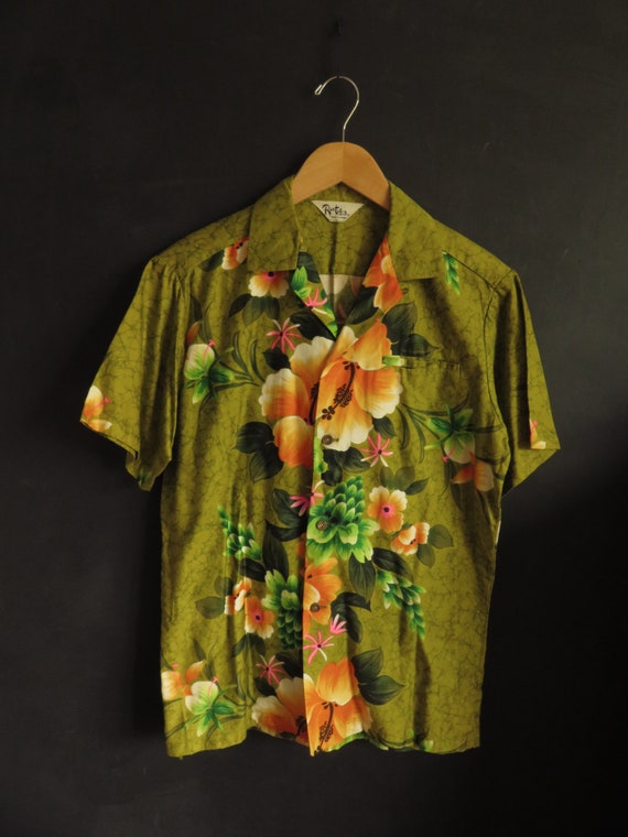 60s Reef Hawaiian Shirt Vintage Deadstock Cotton … - image 1