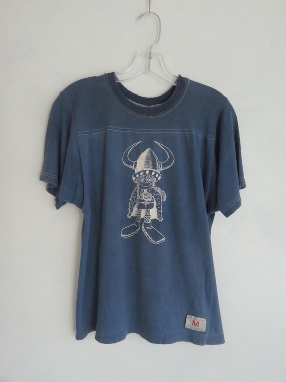 1971 Vintage Champion Tee Football Style T-shirt Viking Girl