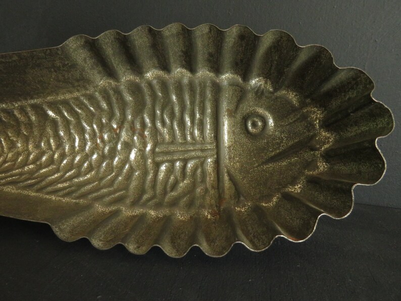 Antique West German Fish Mold Tin Metal Terrine Salmon Mousse Etsy