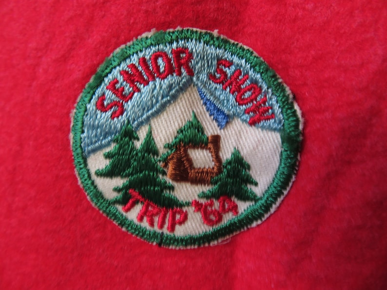 60s Girl Scout Merit Badge Vest Adult Size Vintage Scouting Insignia Red Felt Vest Senior Cadette Scout