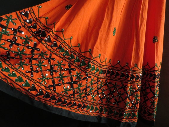 Orange Cotton Indian Outfit Lehenga Gagra Choli G… - image 4