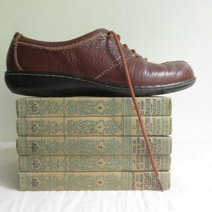 8.5 Brown Leather Clarks Bendables Loafers Lace-Up Shoes Size 8.5M bild 6