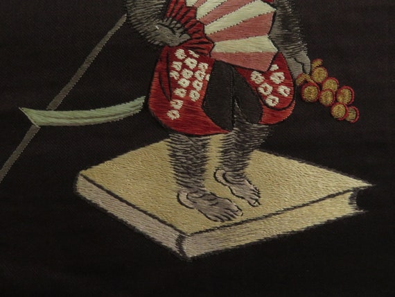 ON SALE!! 1920s Embroidered Nagoya Obi Antique Ja… - image 6