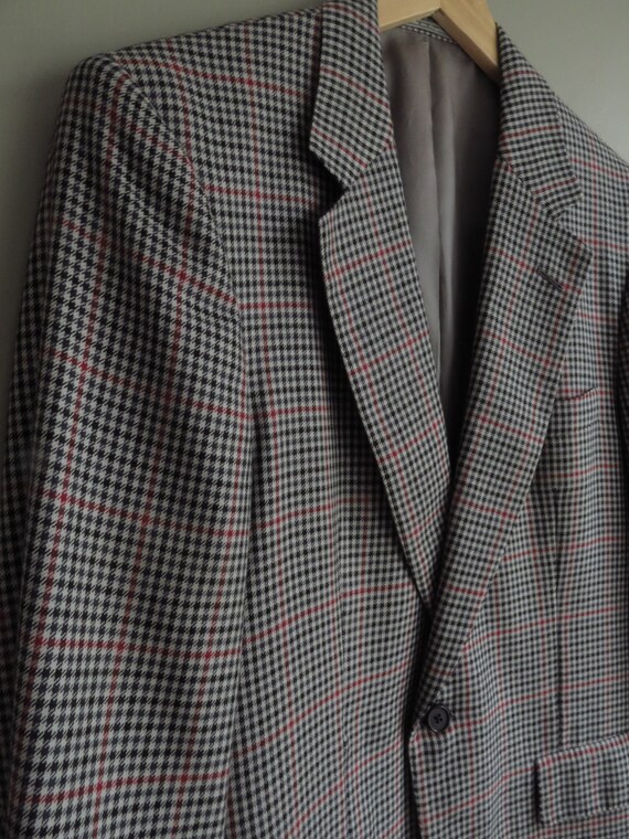 41R Men's Cashmere Blazer England Black Red White - Etsy