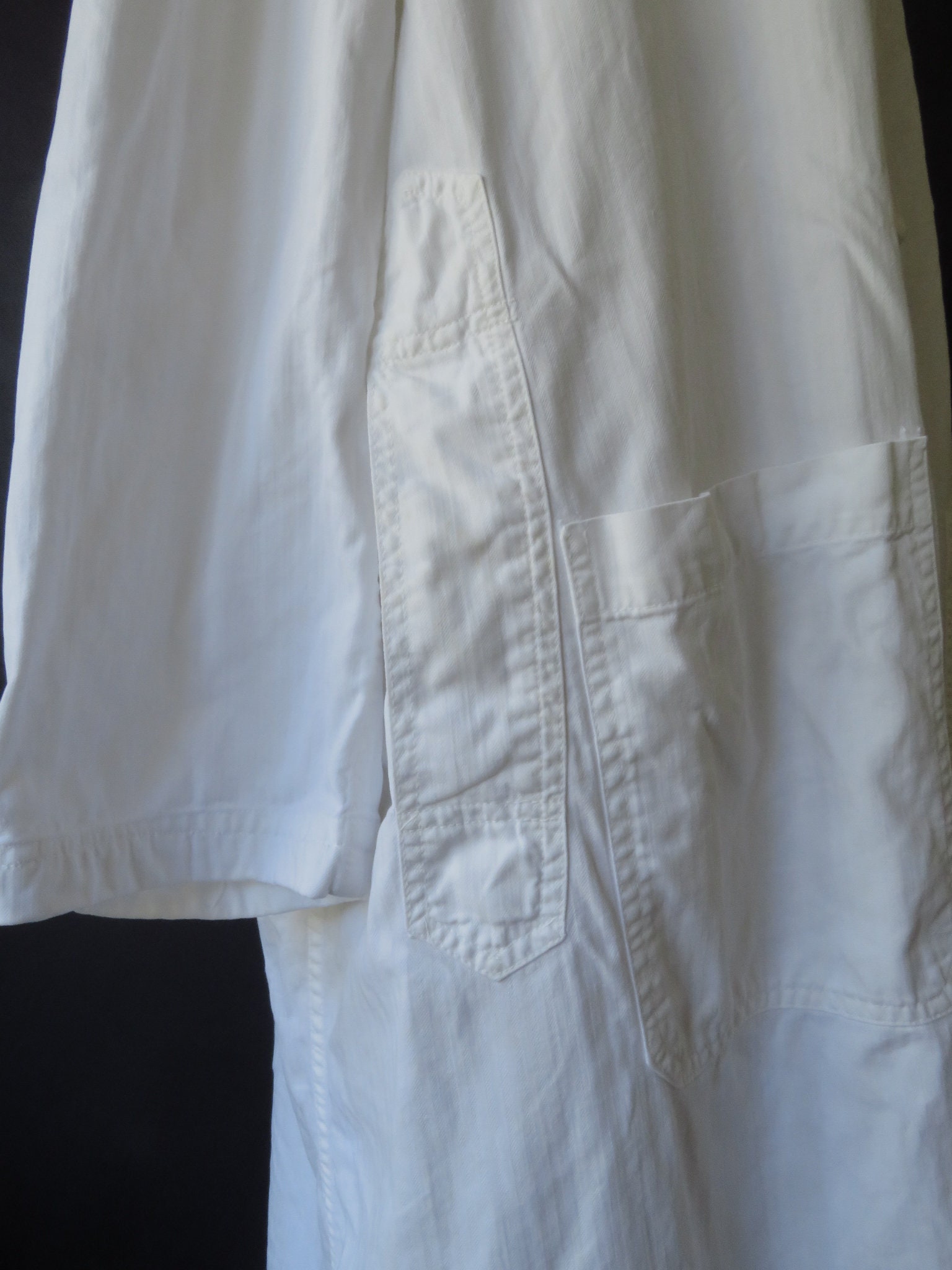 Vintage Hospital Coat White Cotton Lab Coat Duster Coat