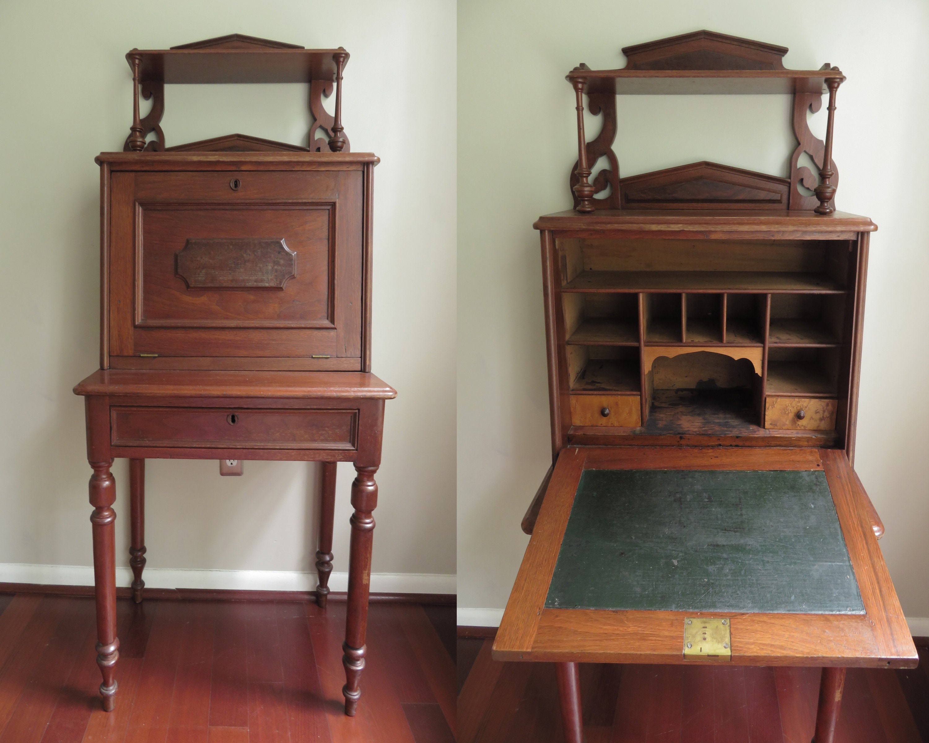 職人の手引き書　ヘンリー・ラップ　アンティークパイン家具　ジクレー　額 1800s Child's Desk/secretary Tall Antique Folding Desk Handmade