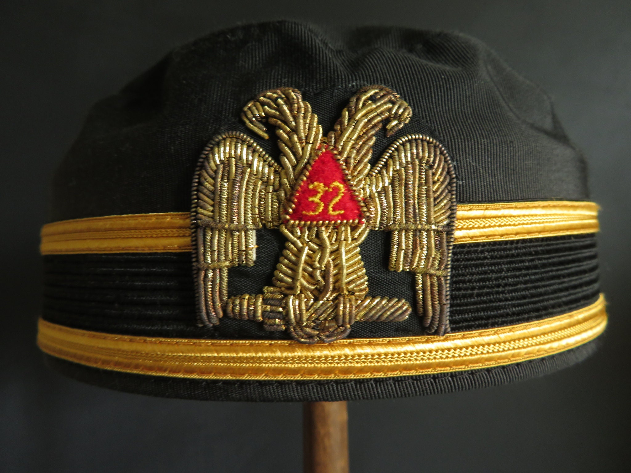 8" Black Mason Masonic Freemason Gold Symbol Snow Cap Beanie Skull Cap Hat