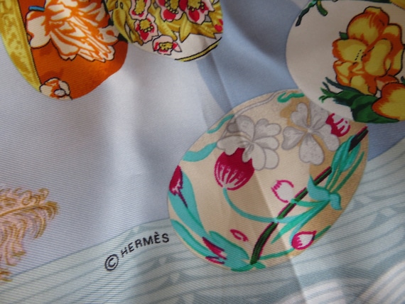 90s PINK HERMÈS Latham Couvée D'hermès Scarf PARIS Easter Eggs