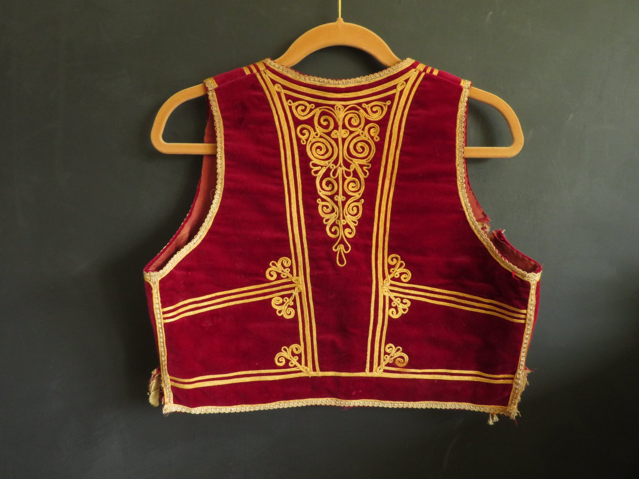 1920s Afghan Hazara Vest Turkish Ottoman Jimi Hendrix Red