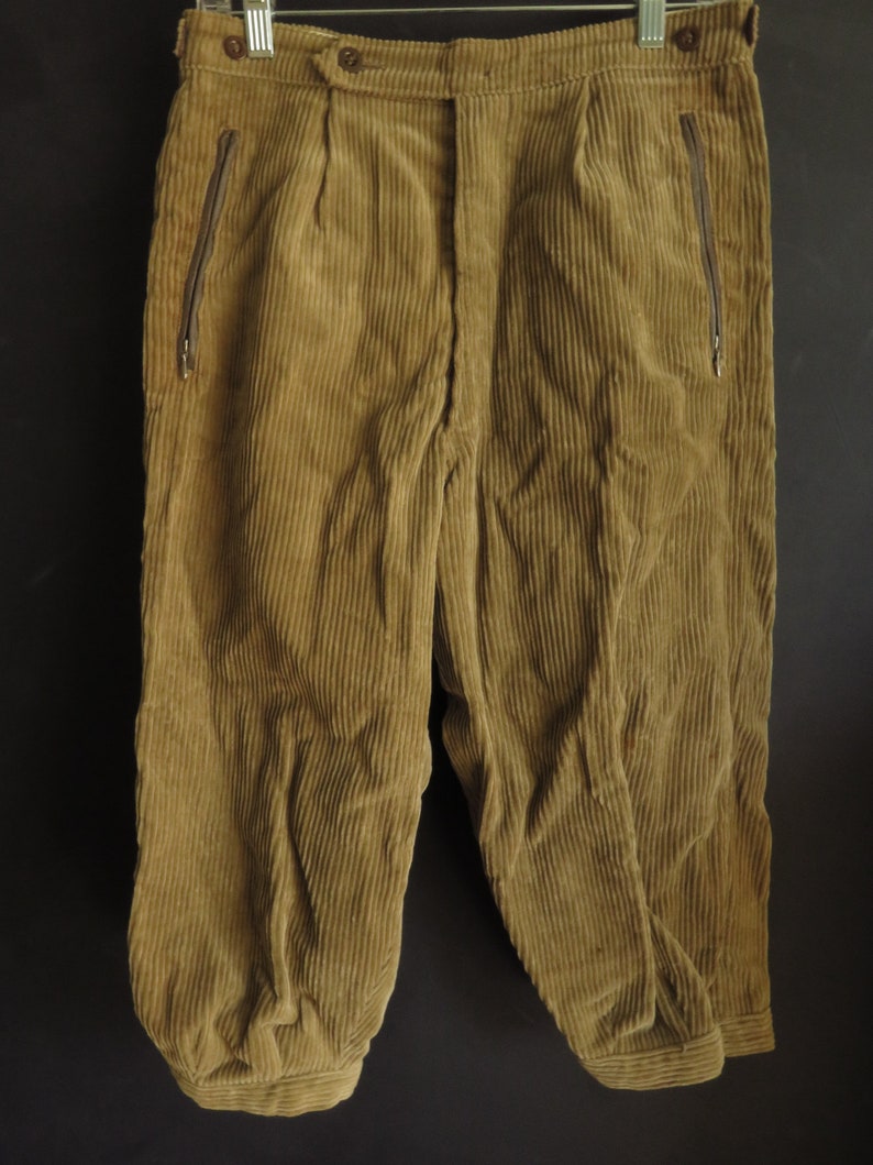 West German Corduroy Jodhpurs Vintage Riding Breeches Hunting Land Army 1940s Land Girls Khaki Tan Cotton Cords Jakob Zeiler Size 32 Waist