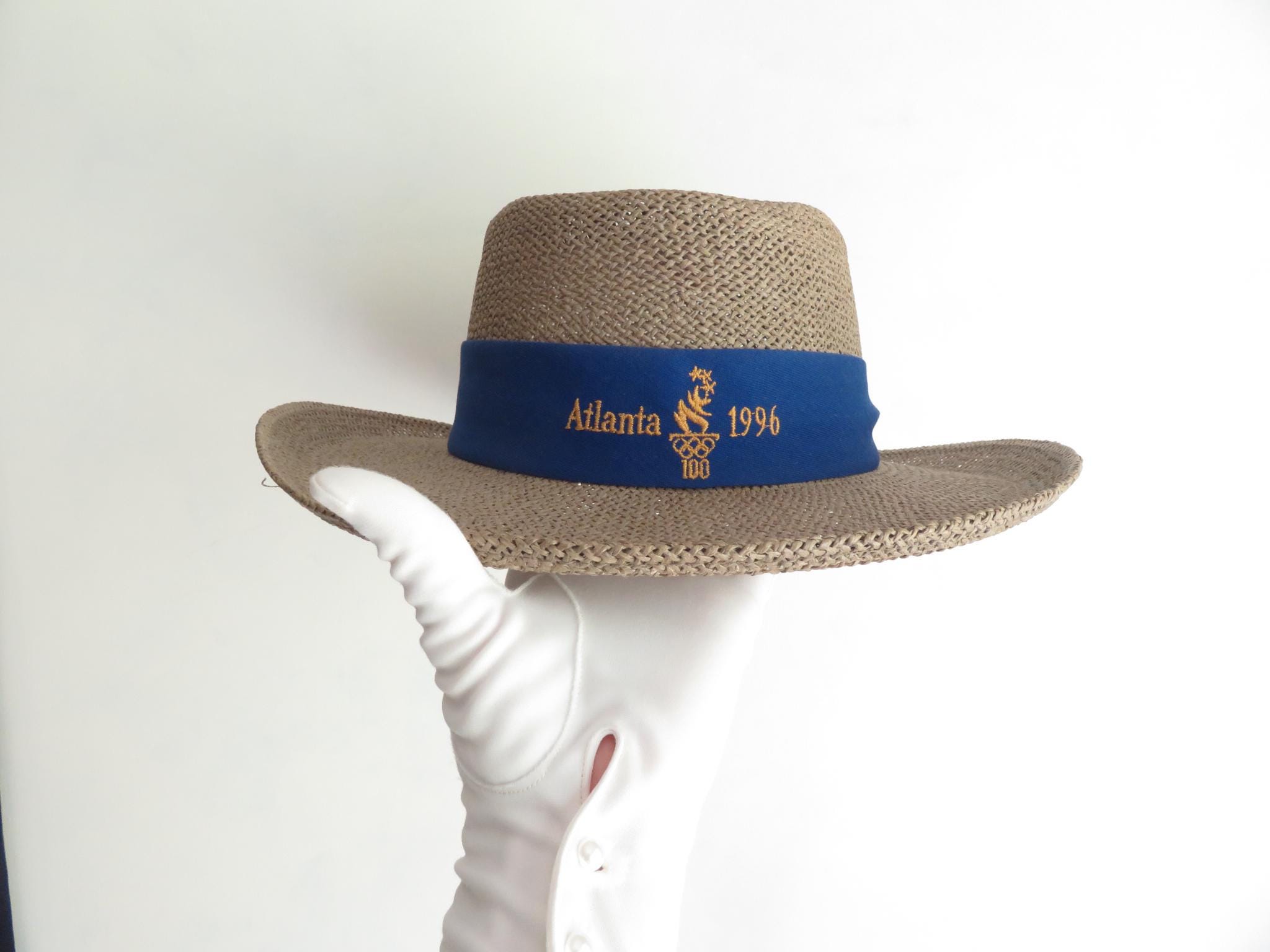 Vintage Atlanta 1996 Olympics Embroidered Straw Sun Hat with Teal Trim il_fullxfull.7247501523_gn8q.jpg main image 3