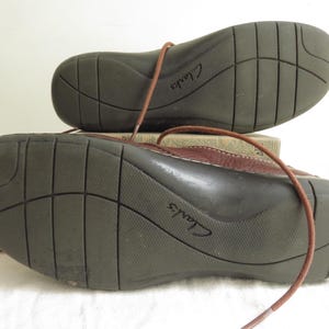 8.5 Brown Leather Clarks Bendables Loafers Lace-Up Shoes Size 8.5M bild 8