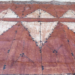 19ft x 14ft TAPA CLOTH Extra Large Antique Handcrafted Siapo Kapa Cloth Samoa Tahiti Pacific Island Art Folk Arts & Crafts image 6