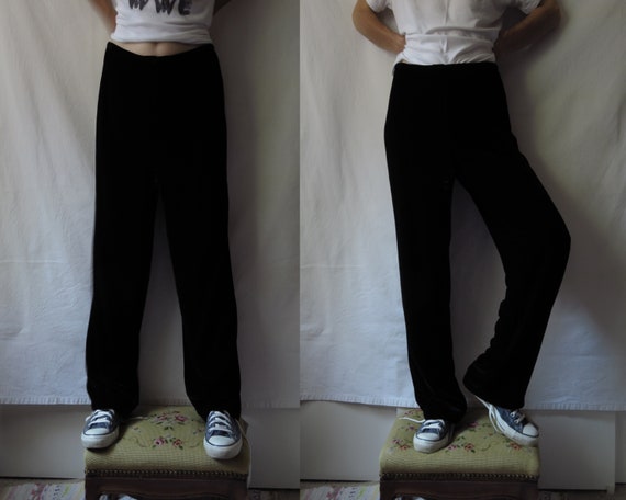 Johnny Was Black Velvet Pants Velvet Track Pants M