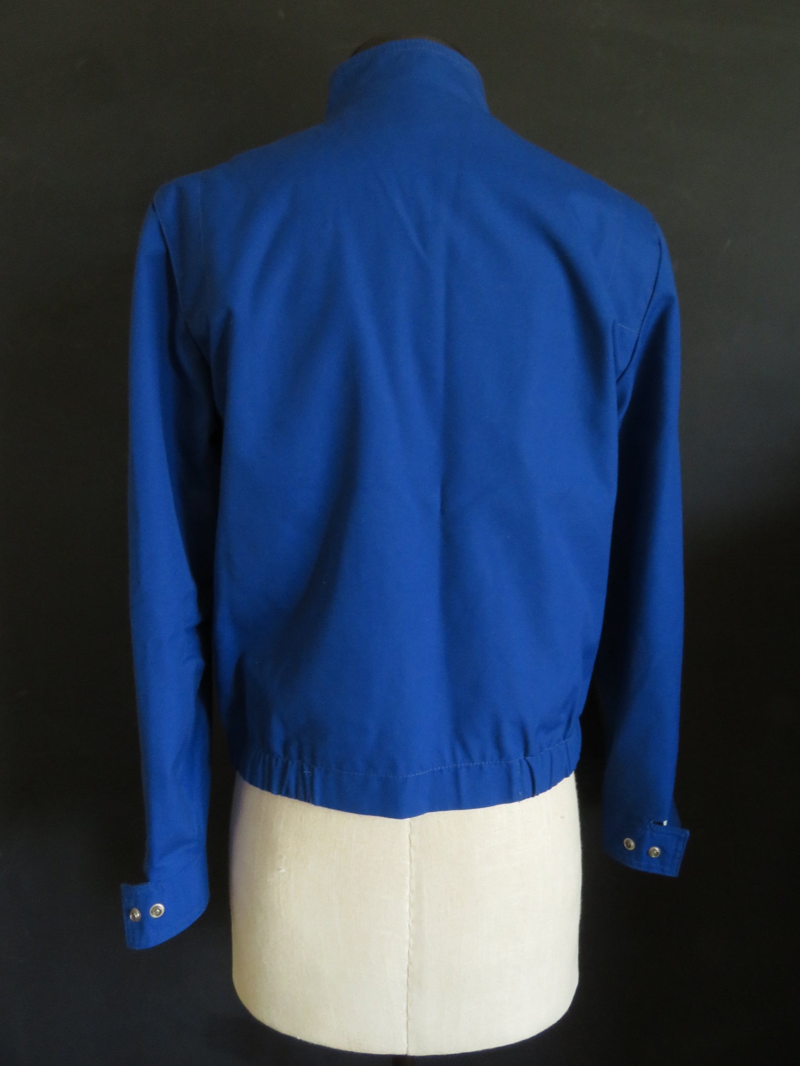 60s Royal Blue Zip-up Jacket Farwest Garments Cotton Canvas | Etsy