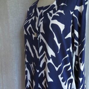 8 Diane Von Furstenberg Mini Dress DVF vintage Blue & White Silk Jersey ...