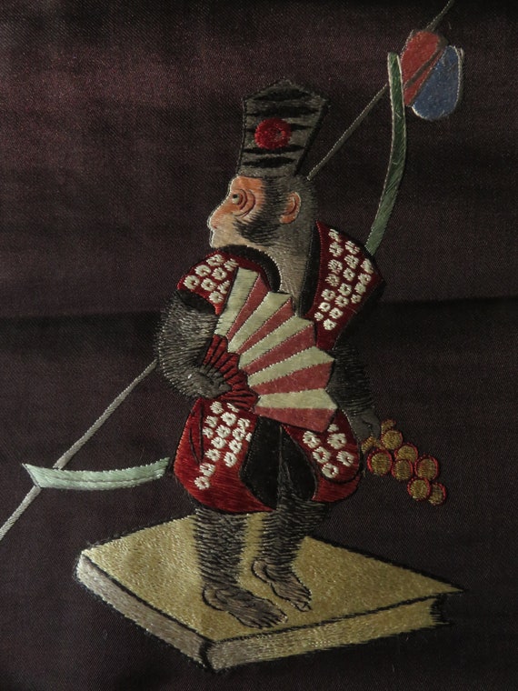 ON SALE!! 1920s Embroidered Nagoya Obi Antique Ja… - image 4