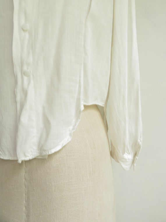 1910 Edwardian White Linen Blouse (Victorian) Sum… - image 6