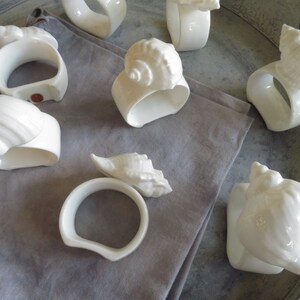 8 Vintage Seashell Napkin Rings, 1970s Bone China, Set of 8 - Etsy