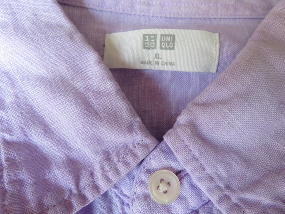 XL Men's Lavender Linen Shirt Button Front Purple… - image 1
