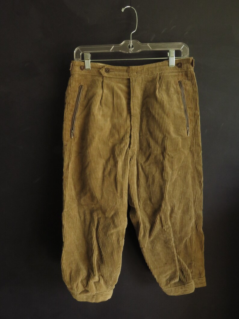 West German Corduroy Jodhpurs Vintage Riding Breeches Hunting Land Army 1940s Land Girls Khaki Tan Cotton Cords Jakob Zeiler Size 32 Waist