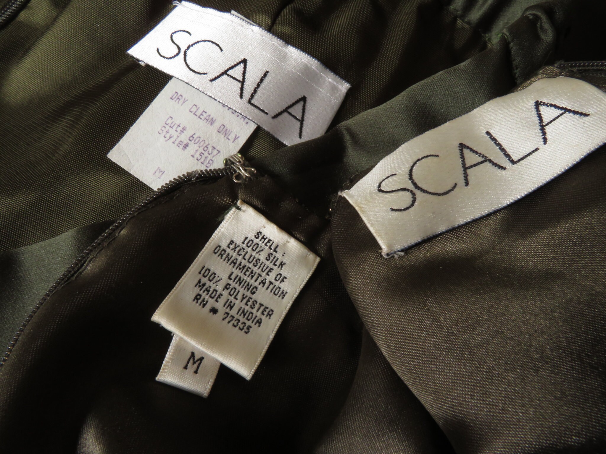 Scala Beaded Skirt Outfit Dress Formal Evening Wear Dark Olive