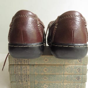 8.5 Brown Leather Clarks Bendables Loafers Lace-Up Shoes Size 8.5M bild 5