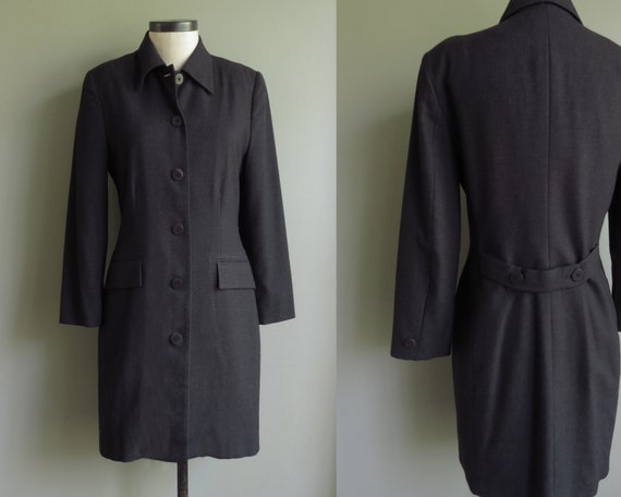 S Tailored Wool Coat Charcoal Black 
