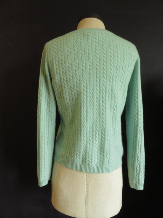 Pastel Cashmere Sweater Pale Blue-Green Celadon G… - image 3