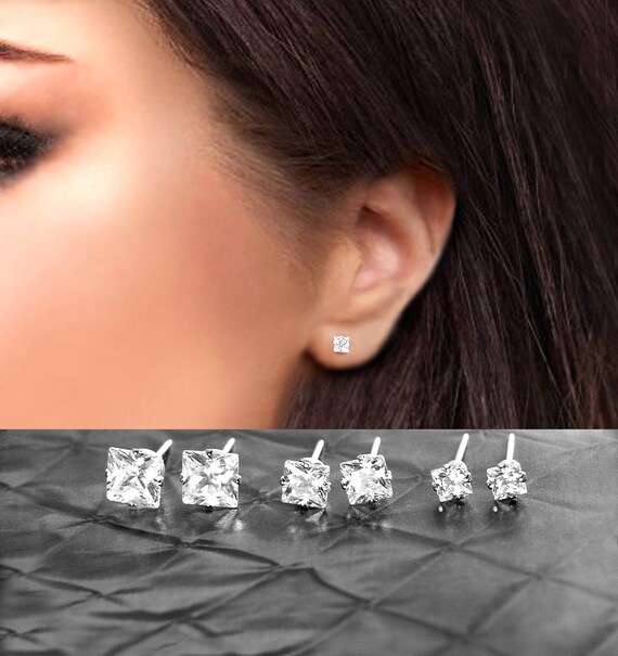 clear ear studs