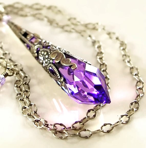 amethyst necklace crystal