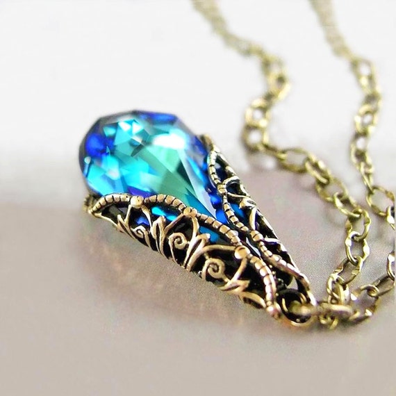 blue crystal pendant
