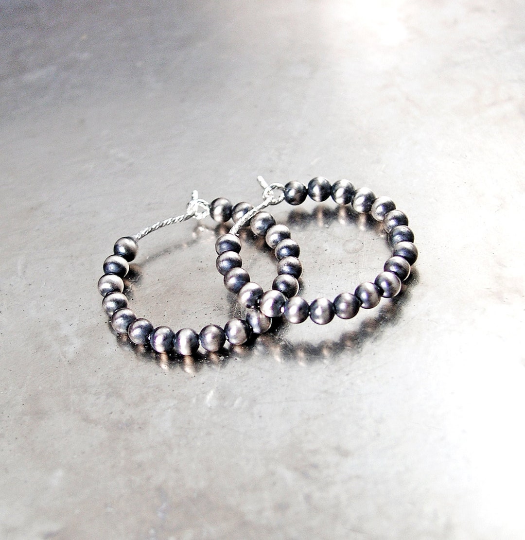 Navajo Pearl Hoop Post main image 0