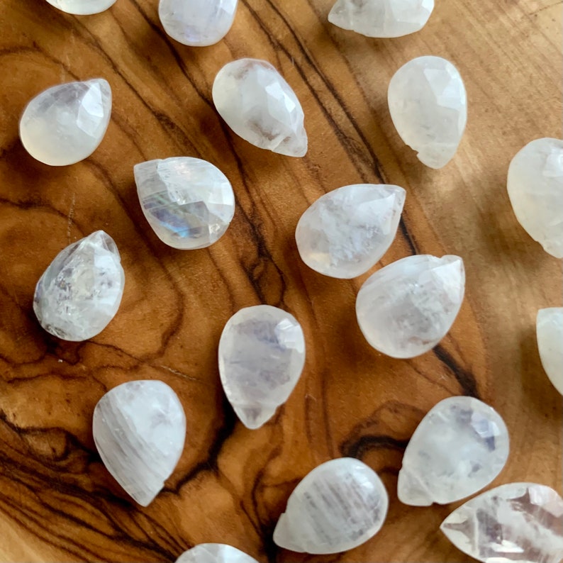minimalist jewelry simple necklace moonstone jewelry sterling silver gemstone necklace Moonstone Teardrop Dainty Necklace