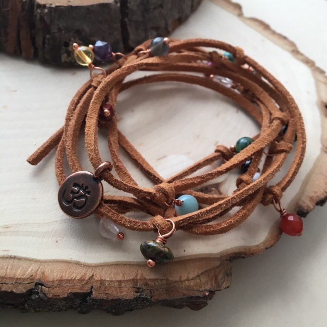 Yoga Wrap Bracelet Stacking Bracelet Gemstone Bracelet Chakra Bracelet