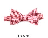 Cherry Gingham Bow Tie